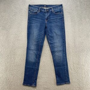 Gap Slim Fit Jeans Womens‎ 2 Girlfriend Stretchy Mid Rise Denim Blue Stretch
